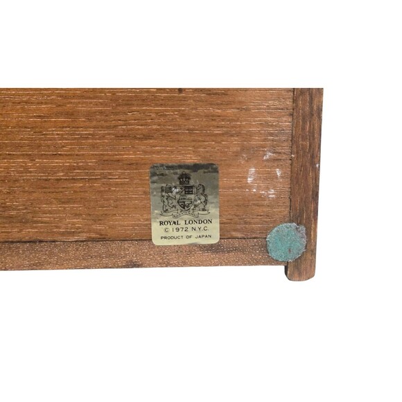 Vintage Royal London Wooden Jewelry Box Domed Trunk Treasure Chest Japan 1972 - Picture 8 of 8